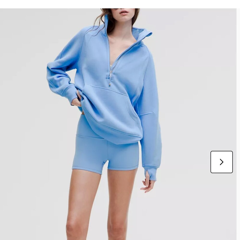 Lululemon Aero Blue SET: Wunder train 8 and Scuba Oversized Funnel-Neck LONG M/L